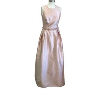 Cachet Satin Evening Gown Formal Dress With Pockets Flawed Womens Size 10